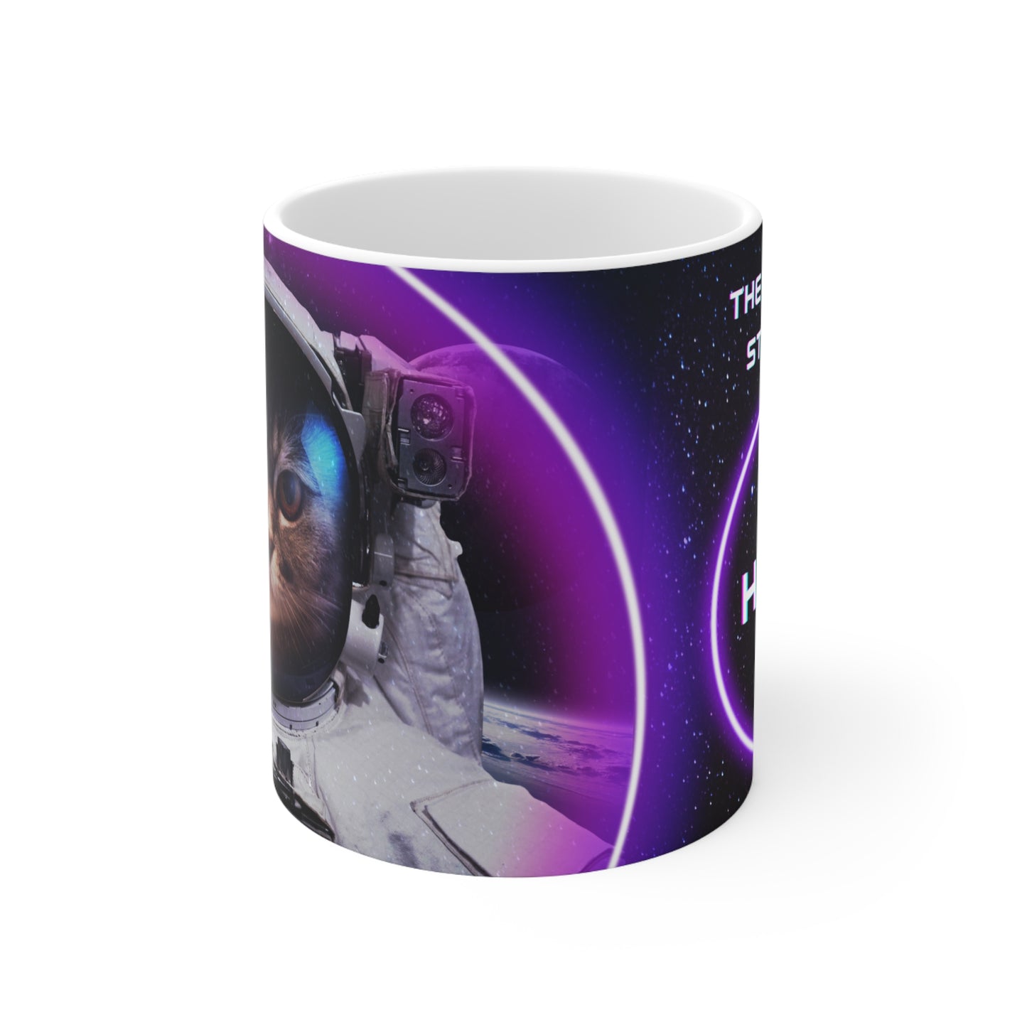 Space Kitty Cadet Mug - The game is still on HODL - Ceramic Coffee Cup, 11oz