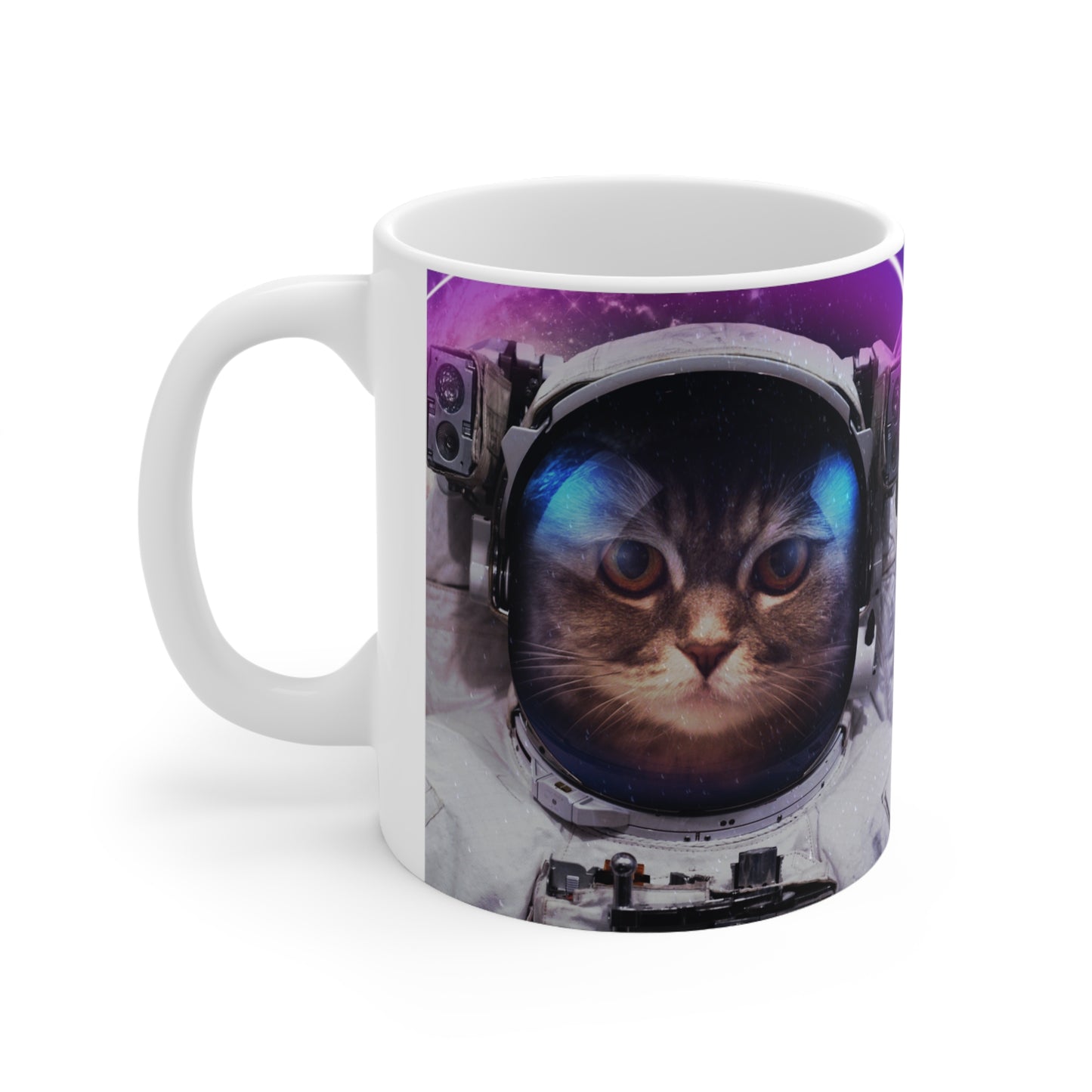 Space Kitty Cadet Mug - The game is still on HODL - Ceramic Coffee Cup, 11oz