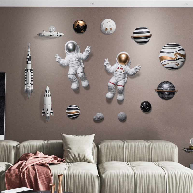 Nordic bedroom astronaut three-dimensional pendant