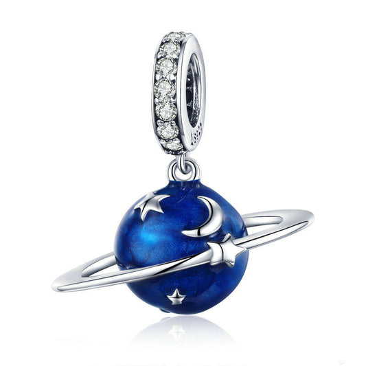 Secret Planet 925 Silver Pendant Fashion Beaded Bracelet Jewelry Accessories