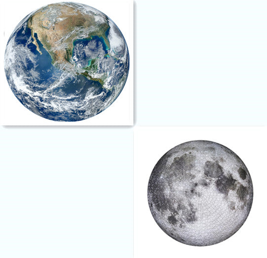 Moon/Earth Jigsaw Puzzle 1000 Pieces Large Round Full Space Adult Challenging and Fun