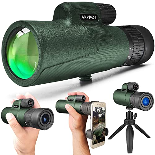 ARPBEST 25X50 Monocular Telescope High Power with Smartphone Holder & Tripod