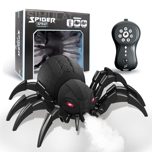 Spider Robot, Realistic RC Remote Control Spider Toys with Spray/Light/Music