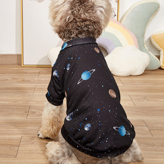 Dog Clothes T-shirt Cosmic Planet Print