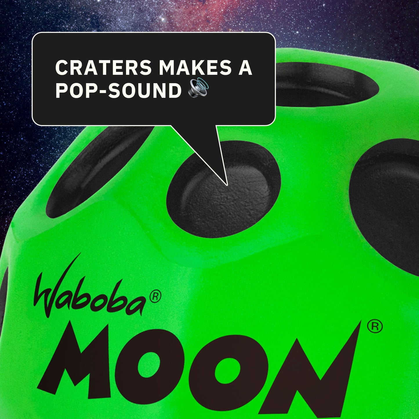 Waboba Highest Super Moon Ball-Bounces Out of This World - Original Patented Design- Craters Make Pop Sounds When It Hits The Ground