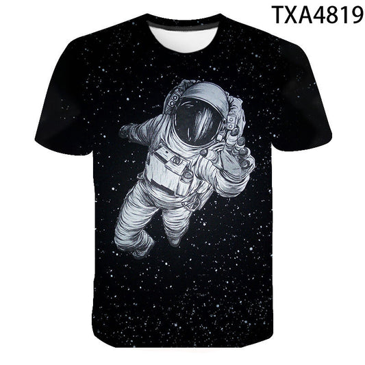 Astronaut Starry Sky 3D Digital Print T-Shirt