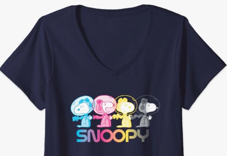 Peanuts Snoopy Space Emotions V-Neck T-Shirt