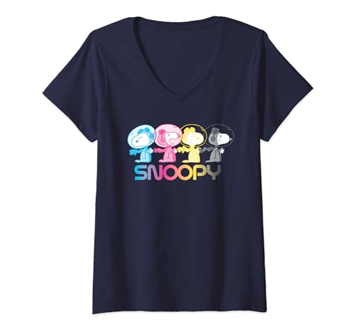 Peanuts Snoopy Space Emotions V-Neck T-Shirt