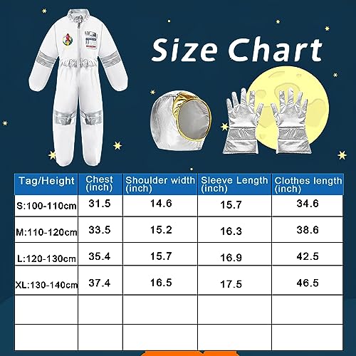 Astronaut Costume - Kids Space Costume with Jumpsuit, Gloves and Helmet