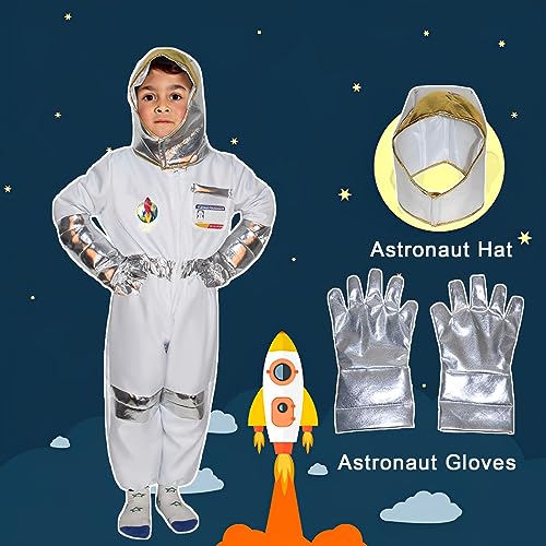 Astronaut Costume - Kids Space Costume with Jumpsuit, Gloves and Helmet