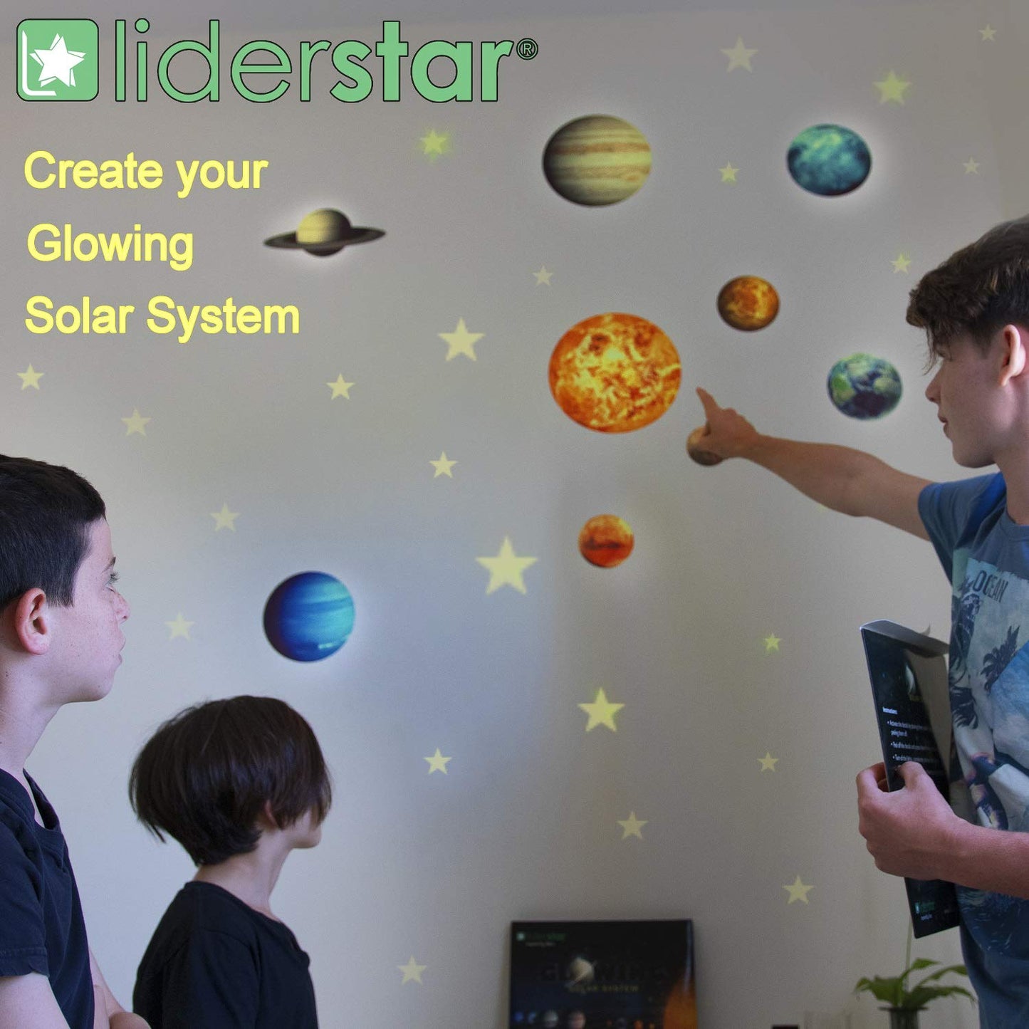 Glow in The Dark Stars and Planets - Bright Solar System Wall Stickers