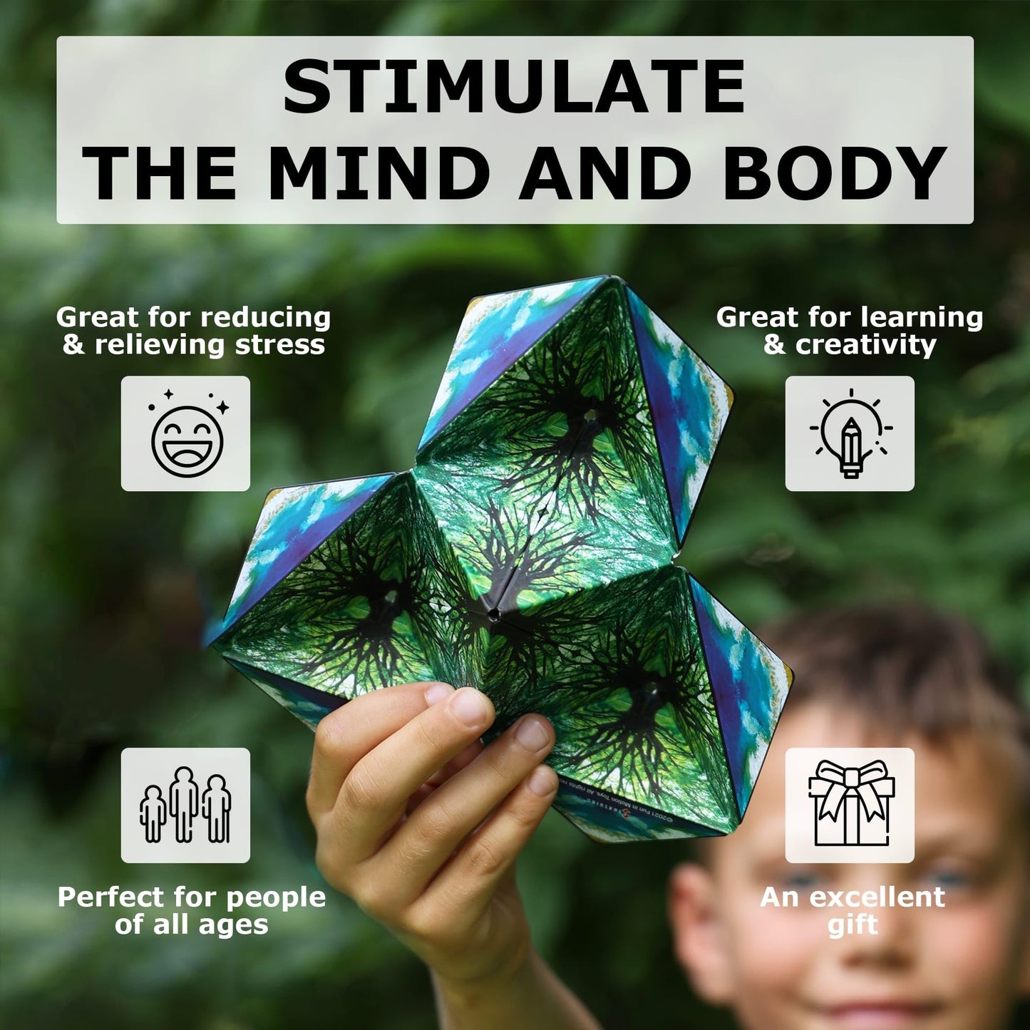 SHASHIBO Shape Shifting Box - Award-Winning Cube Magnet Sensory Toy Transforms Into Over 70 Shapes (Spaced Out)