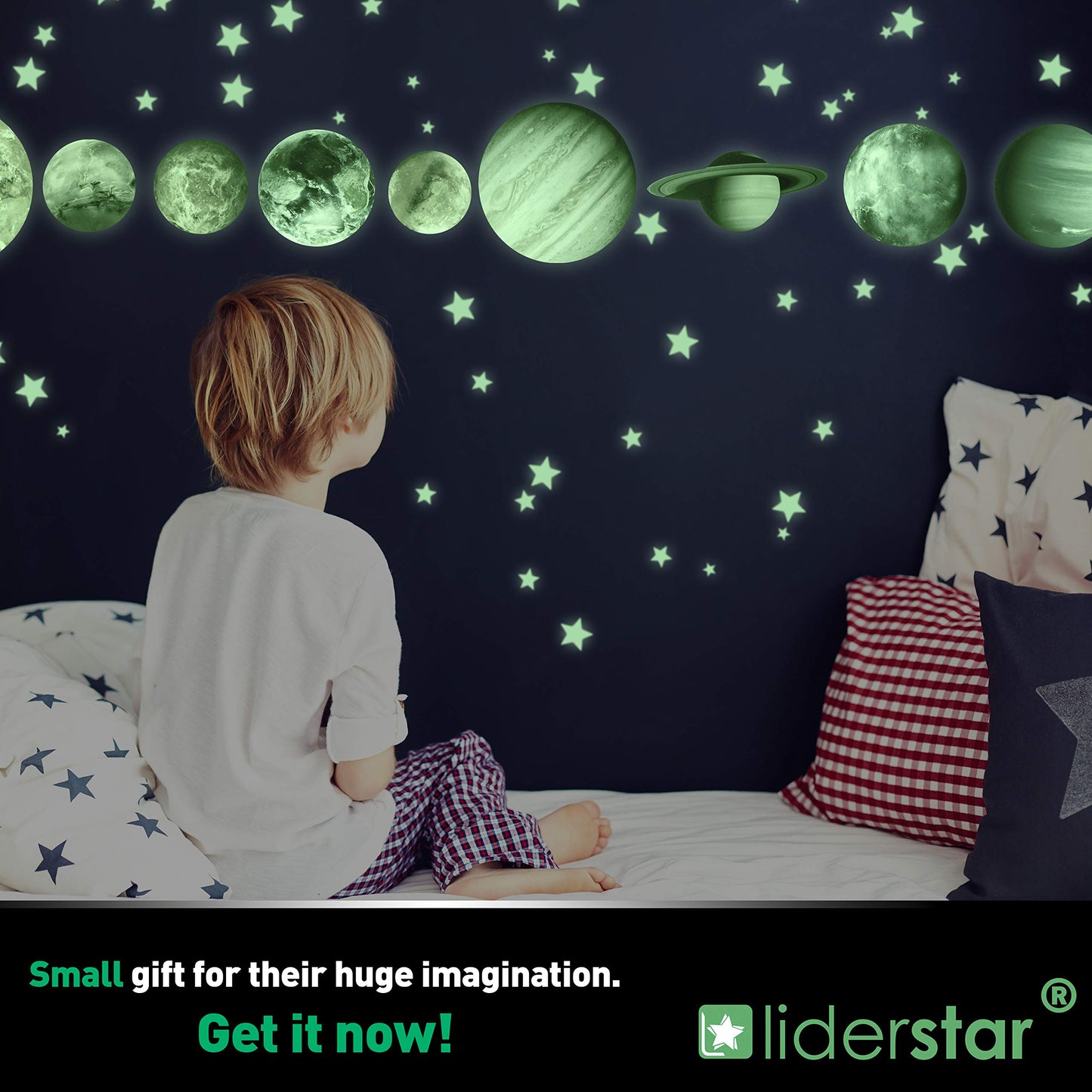 Glow in The Dark Stars and Planets - Bright Solar System Wall Stickers