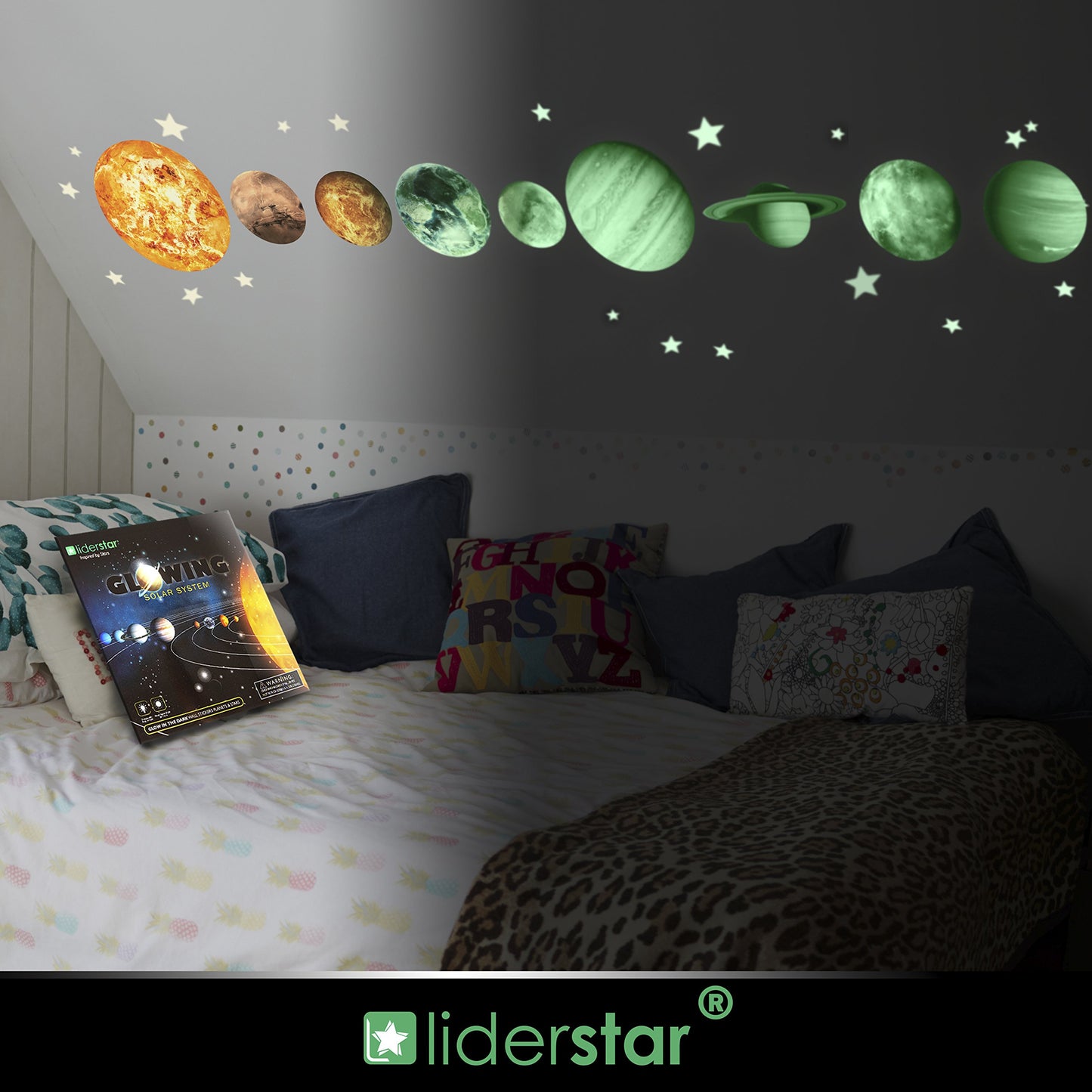 Glow in The Dark Stars and Planets - Bright Solar System Wall Stickers