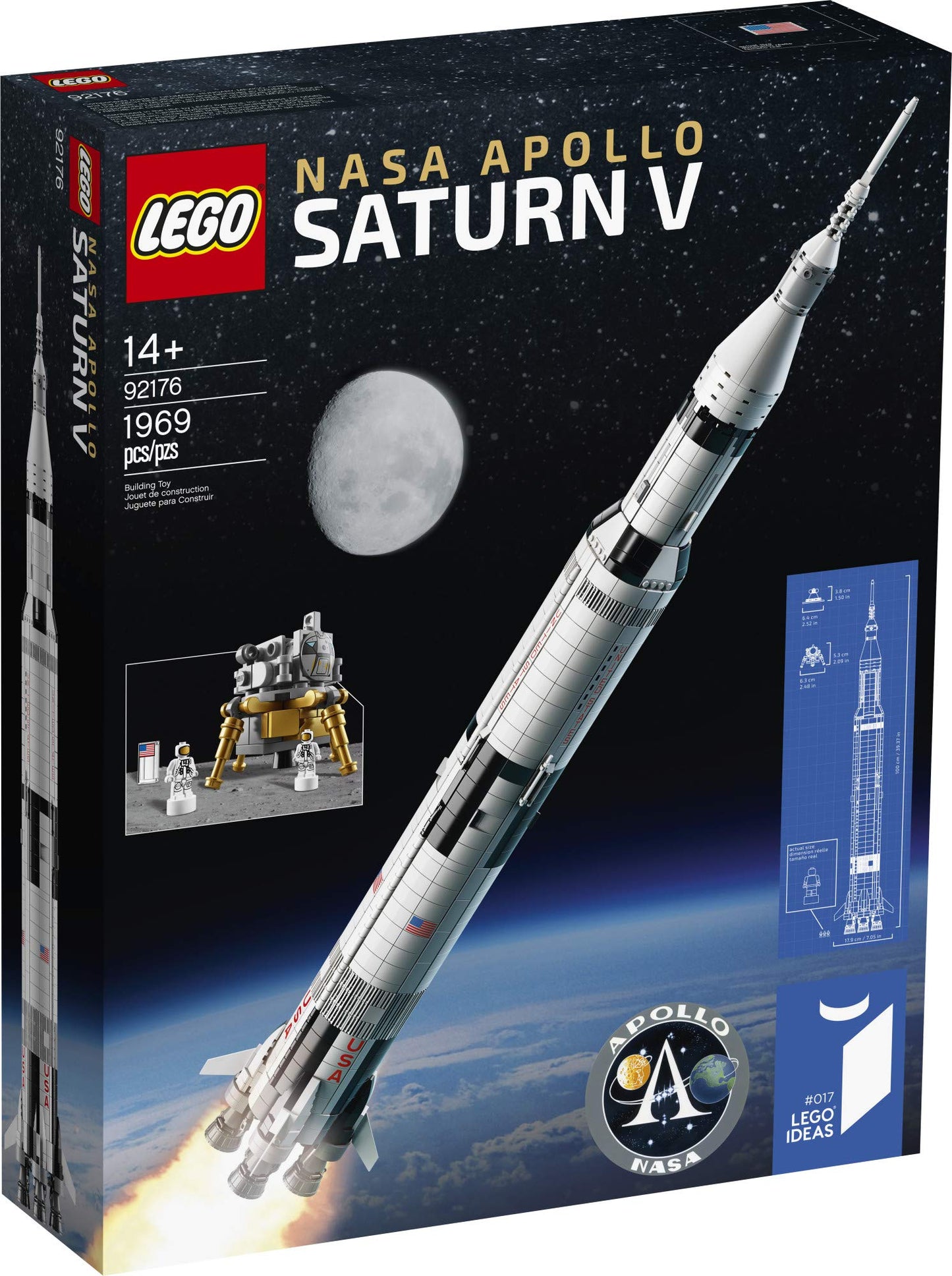 LEGO Ideas Nasa Apollo Saturn V 21309 Building Kit (1969 Piece)