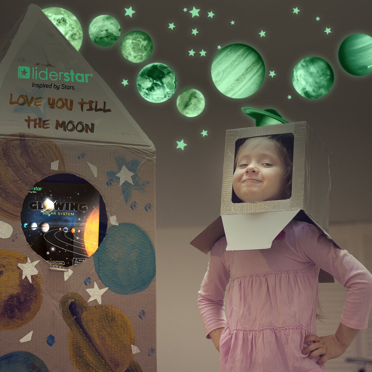 Glow in The Dark Stars and Planets - Bright Solar System Wall Stickers