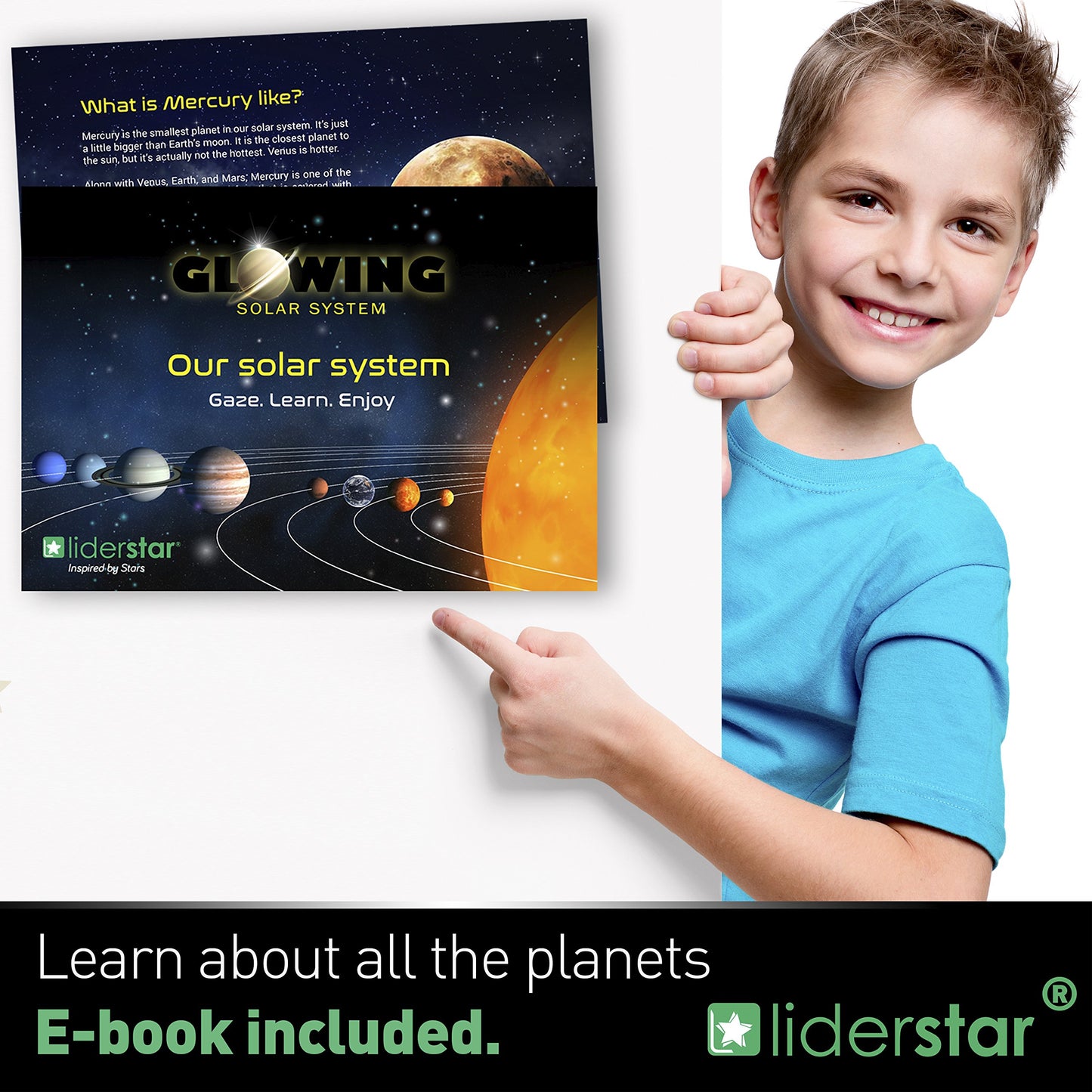 Glow in The Dark Stars and Planets - Bright Solar System Wall Stickers